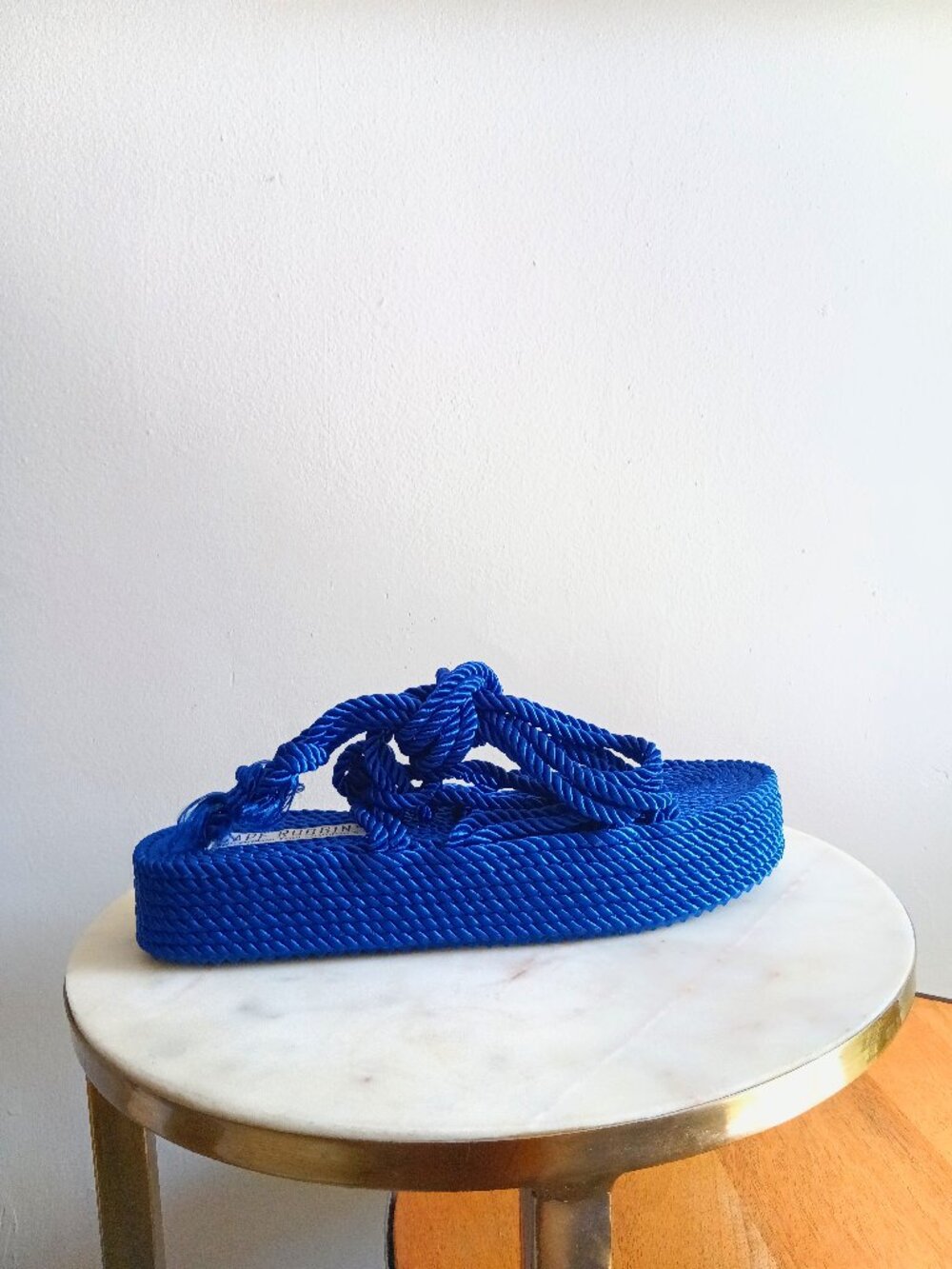 Cape Robbin Royal Blue Rope Lace Up Platform Sandals Boho Chunky